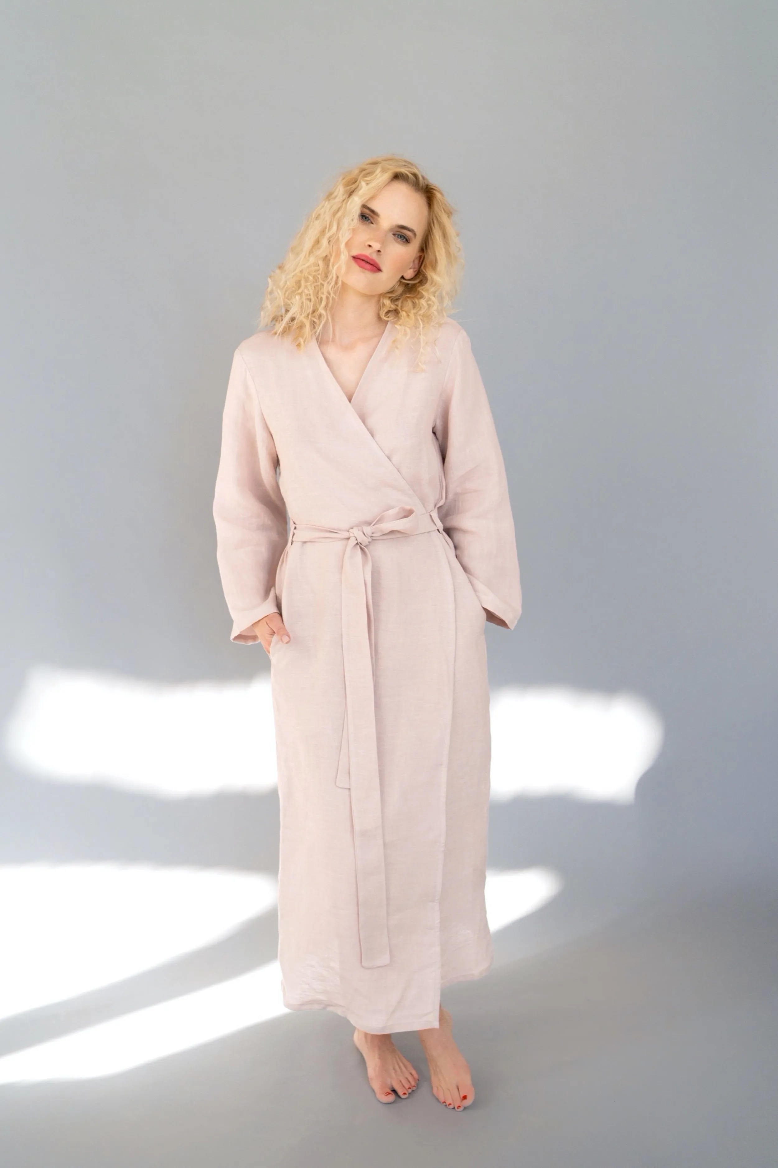 Long linen robe