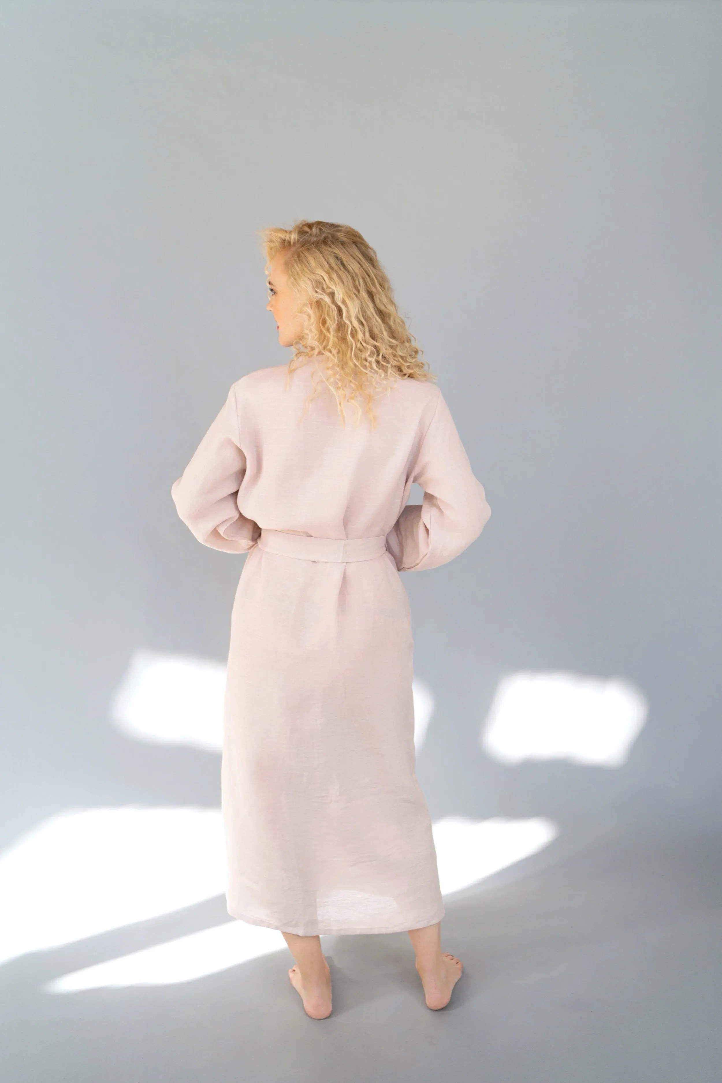 Long linen robe