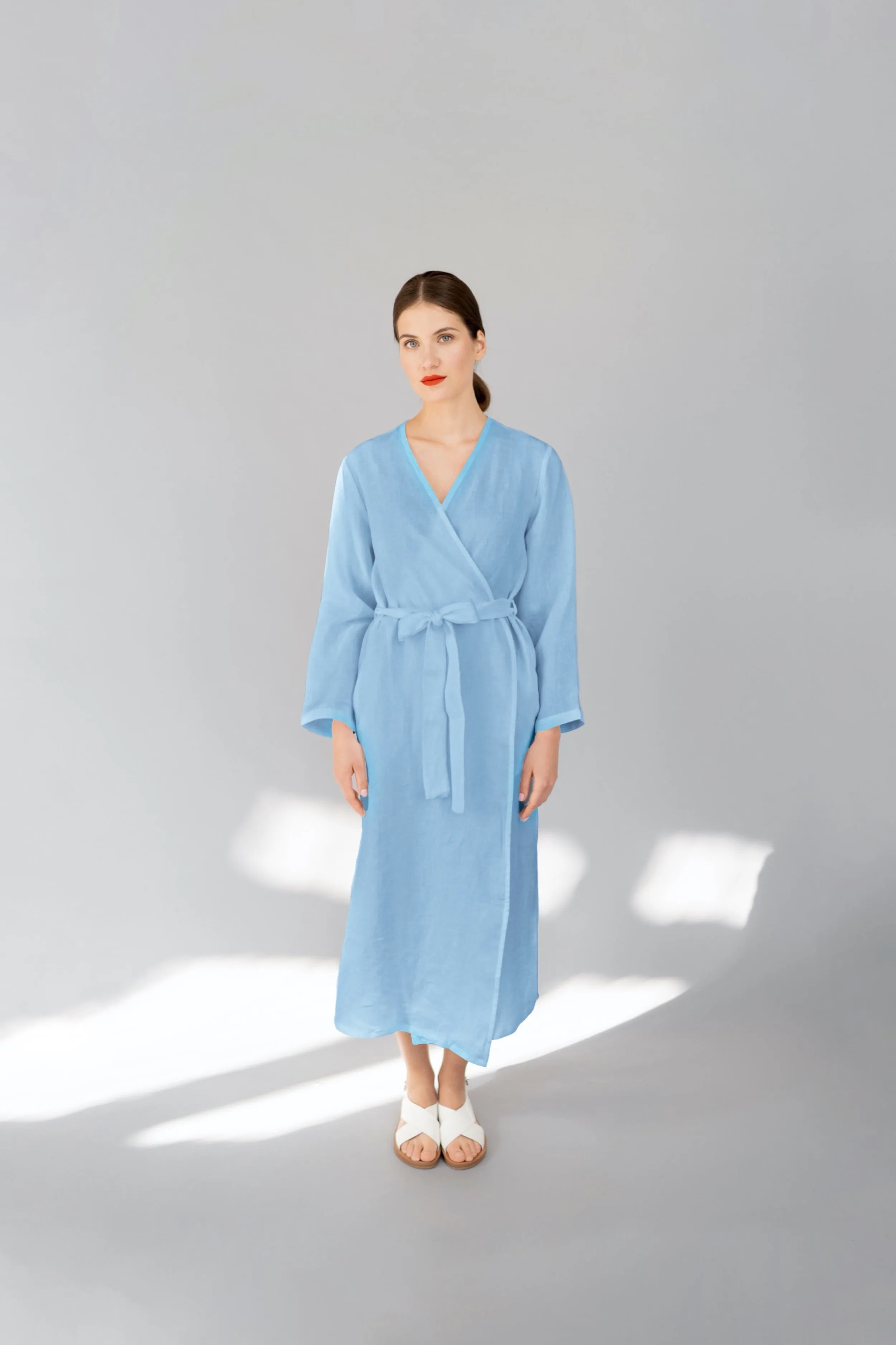 Long linen robe