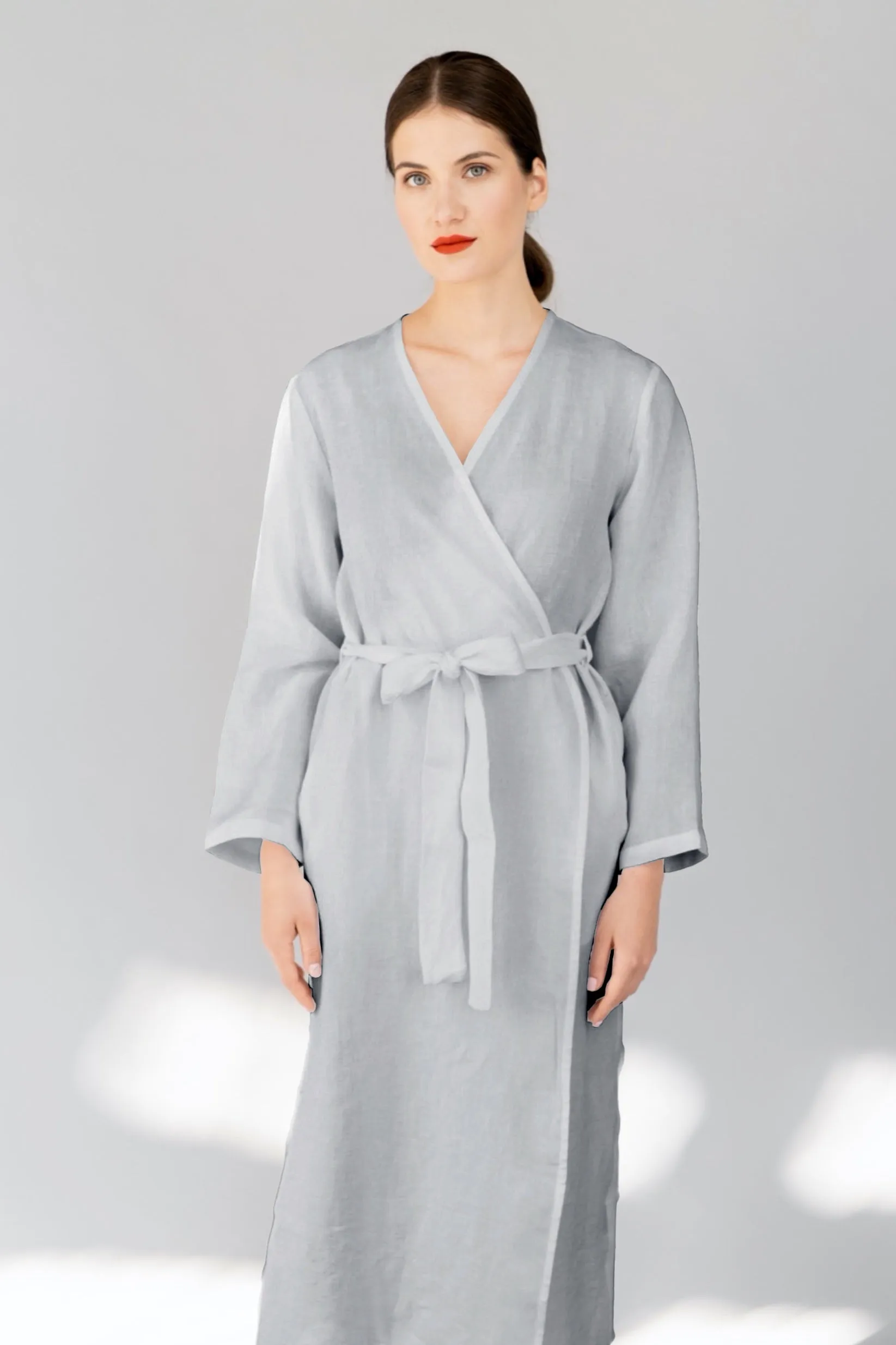 Long linen robe