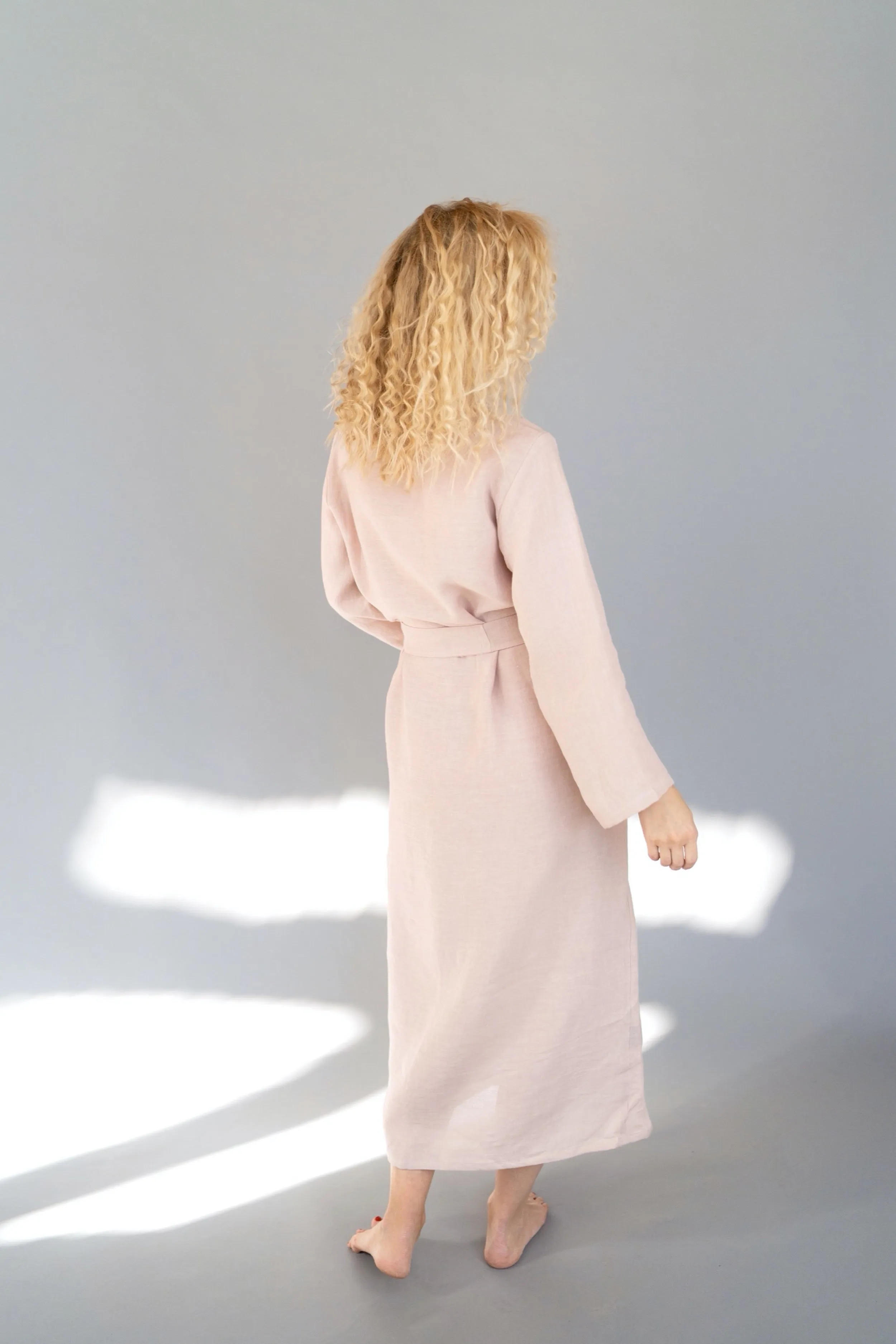 Long linen robe