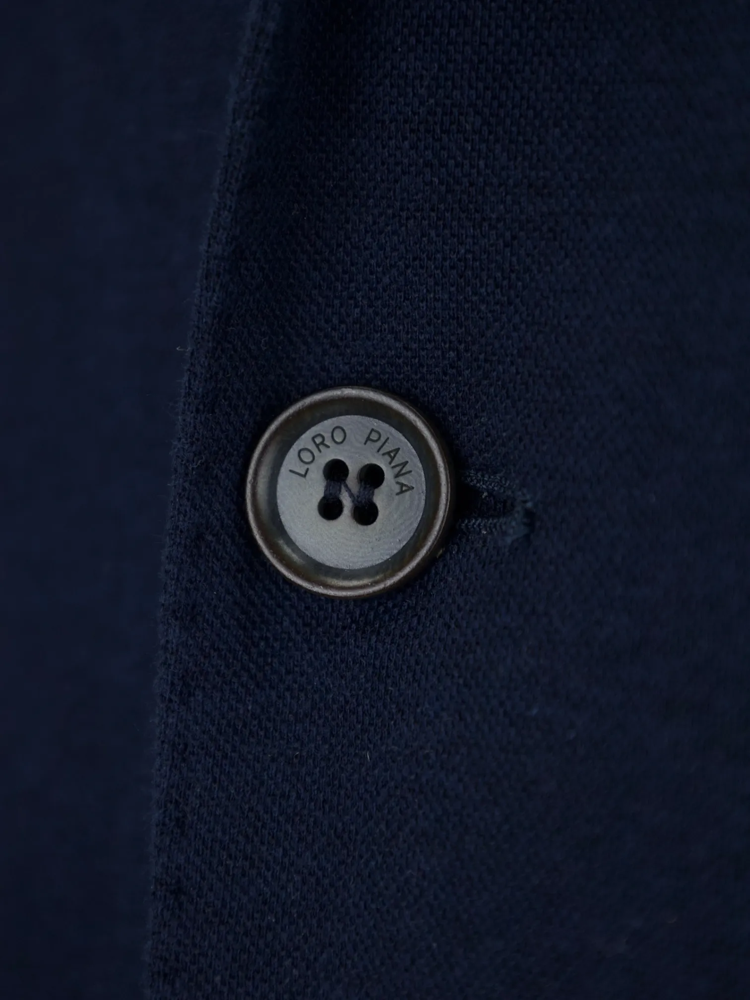 Loro Piana Navy Cotton, Silk & Linen Tricot Knitted Summer Jacket