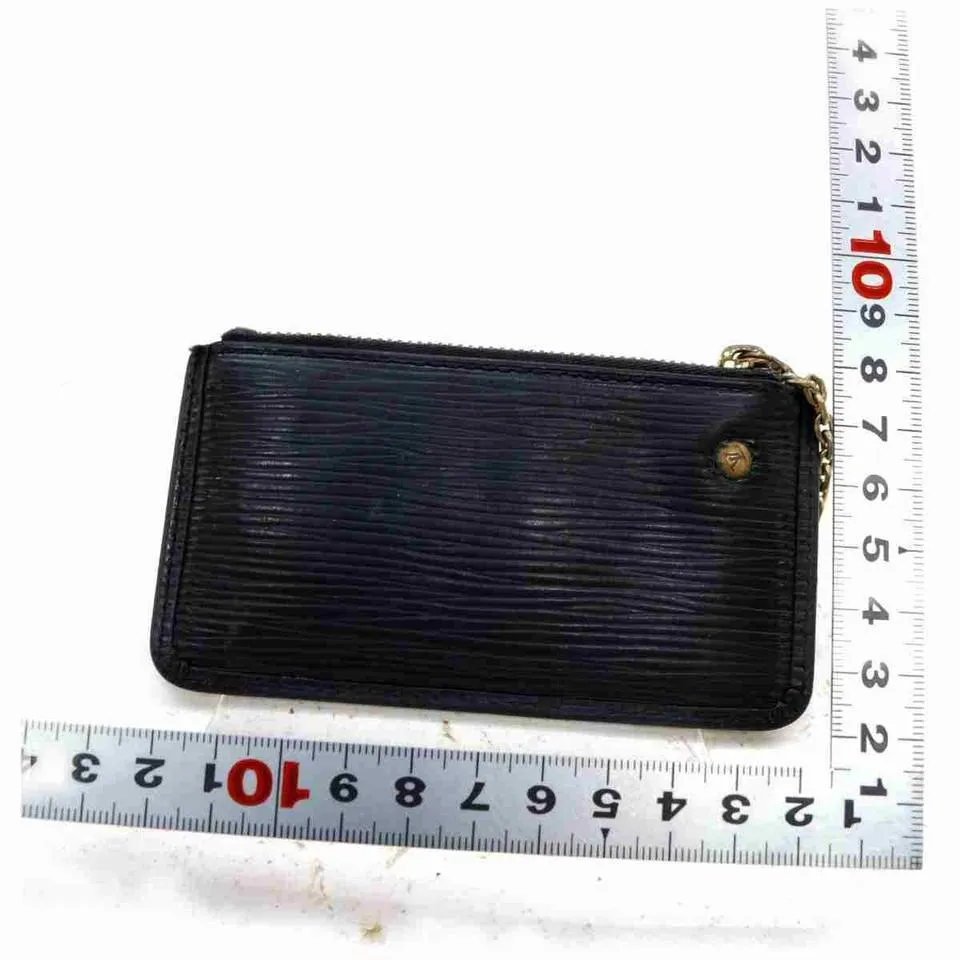 Louis Vuitton Black Epi Leather Noir Pochette Cles Key Pouch Coin Purse 860551