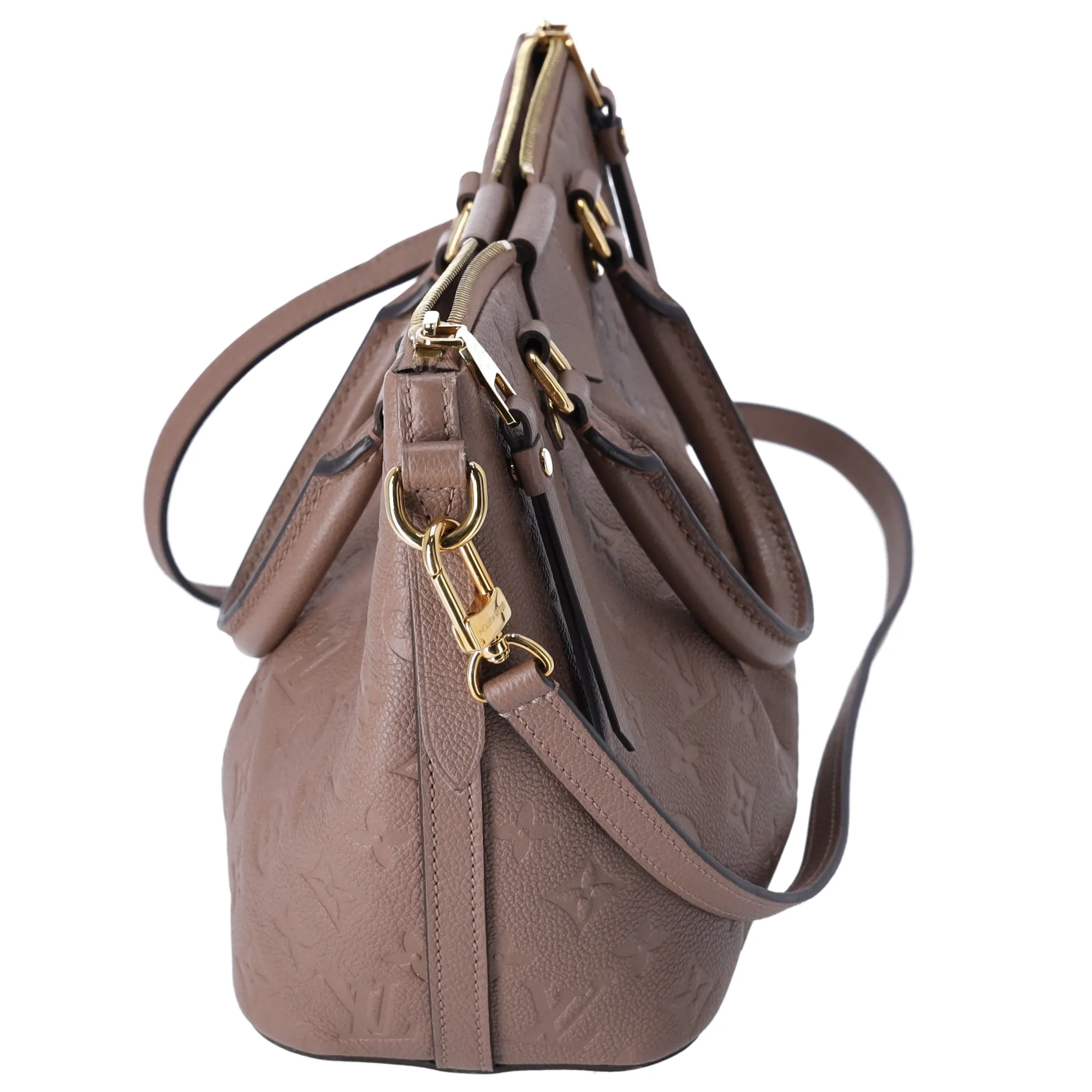 Louis Vuitton Mazarine PM Handbag Monogram Empreinte Leather Taupe