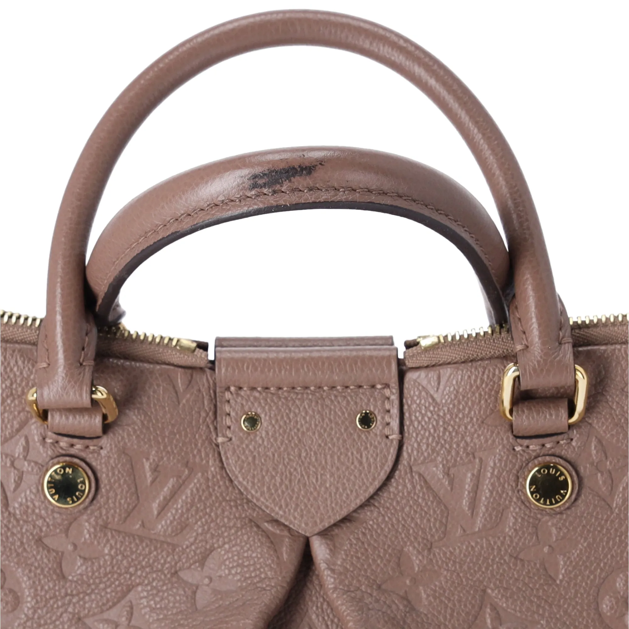 Louis Vuitton Mazarine PM Handbag Monogram Empreinte Leather Taupe