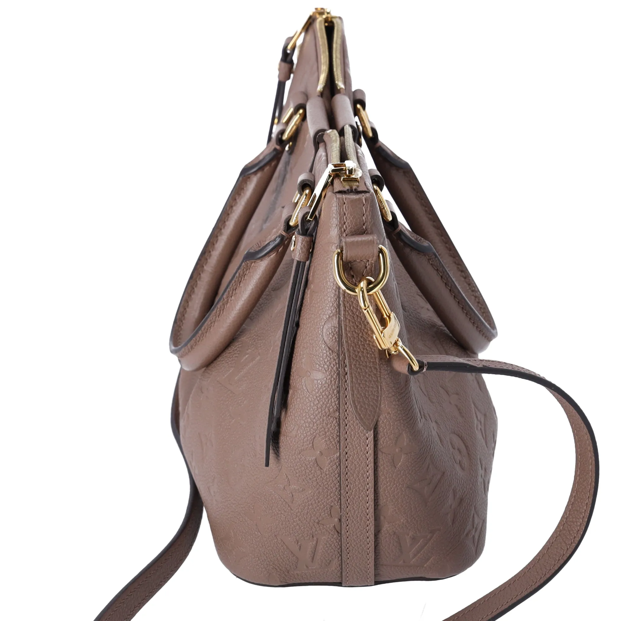 Louis Vuitton Mazarine PM Handbag Monogram Empreinte Leather Taupe