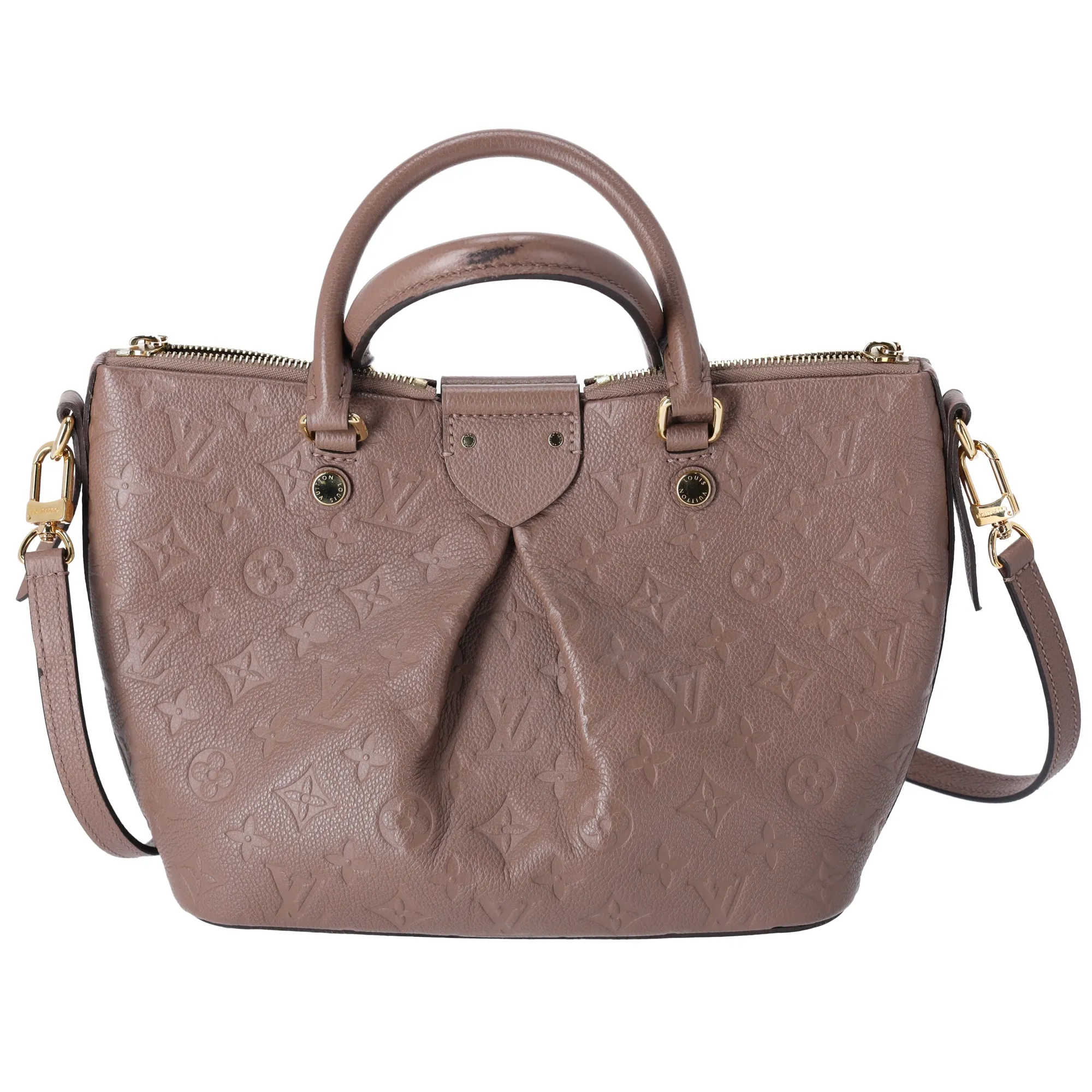 Louis Vuitton Mazarine PM Handbag Monogram Empreinte Leather Taupe