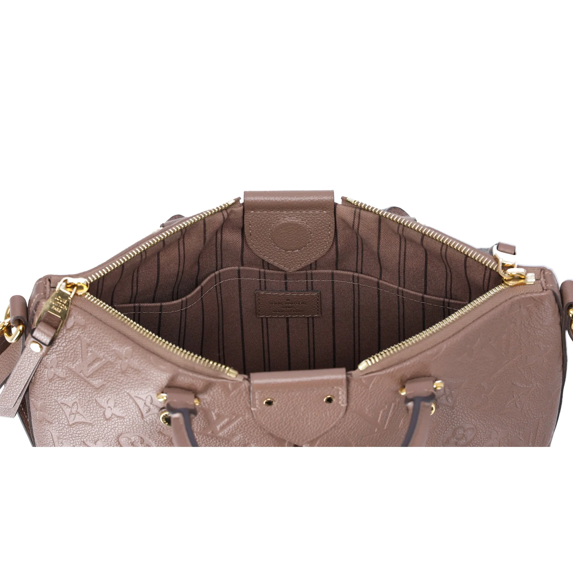 Louis Vuitton Mazarine PM Handbag Monogram Empreinte Leather Taupe