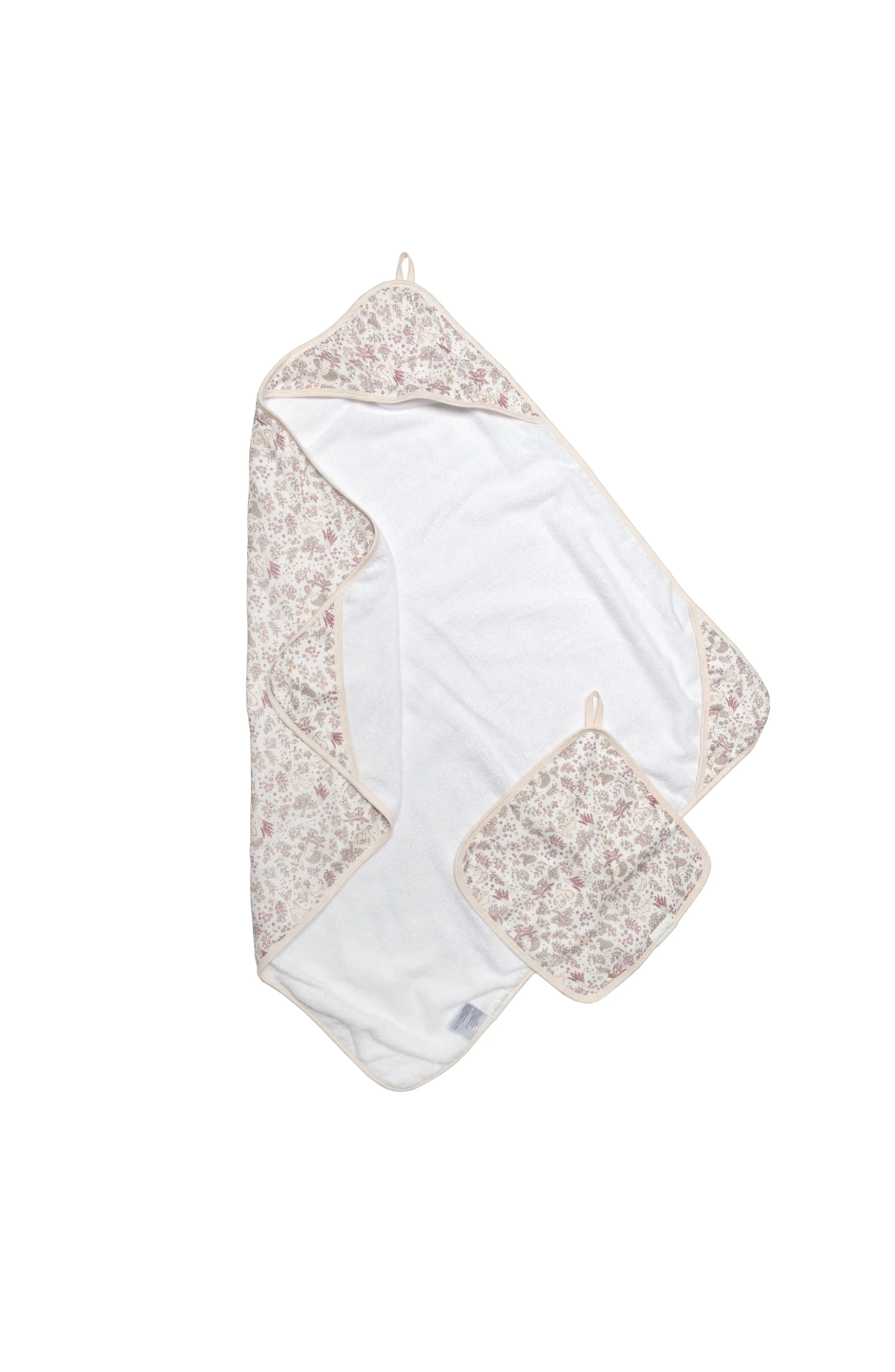 Loulou Lollipop Hooded Towel and Washcloth Set - Hedgehog Forest