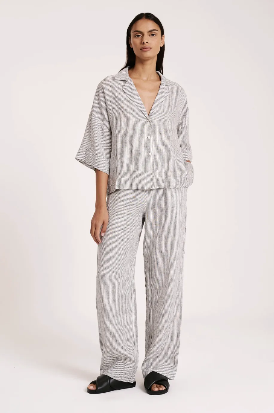 Lounge Stripe Linen Pant