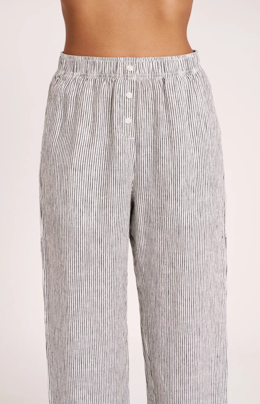 Lounge Stripe Linen Pant
