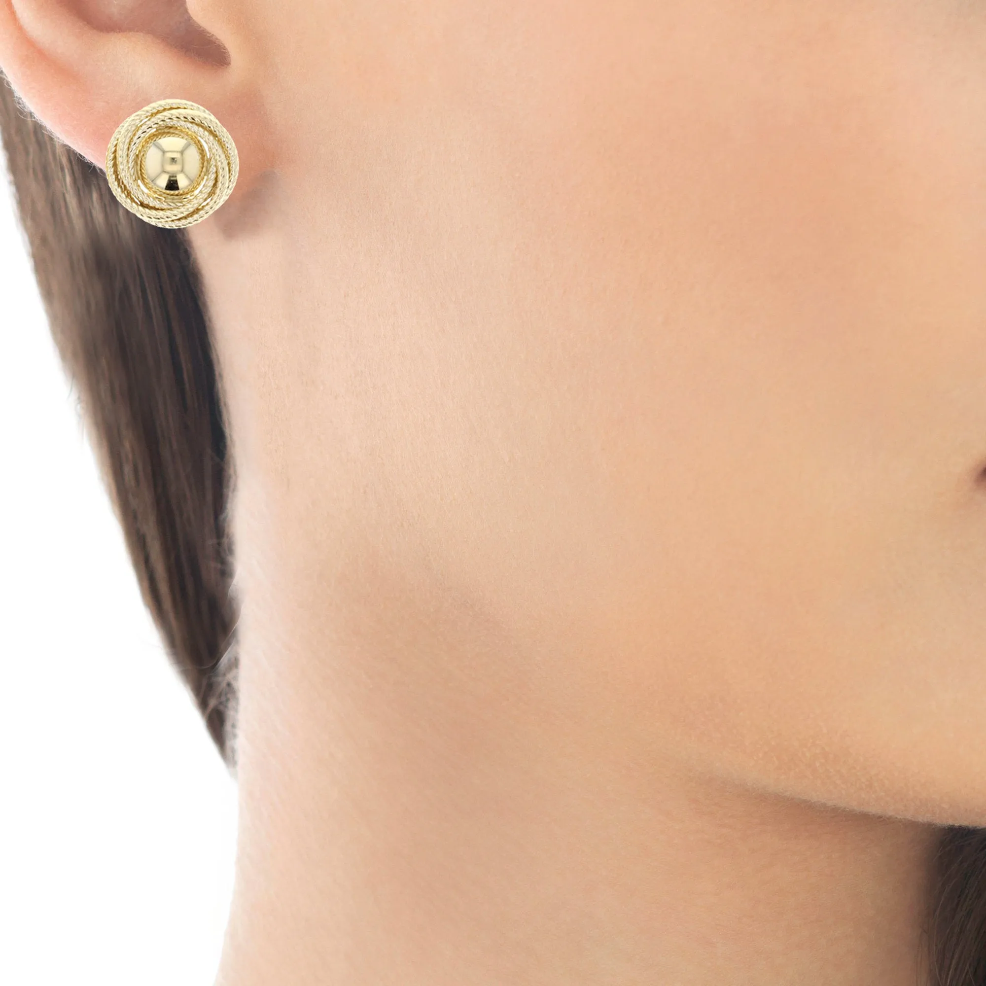 Love Knot Rope Gold Stud Earrings
