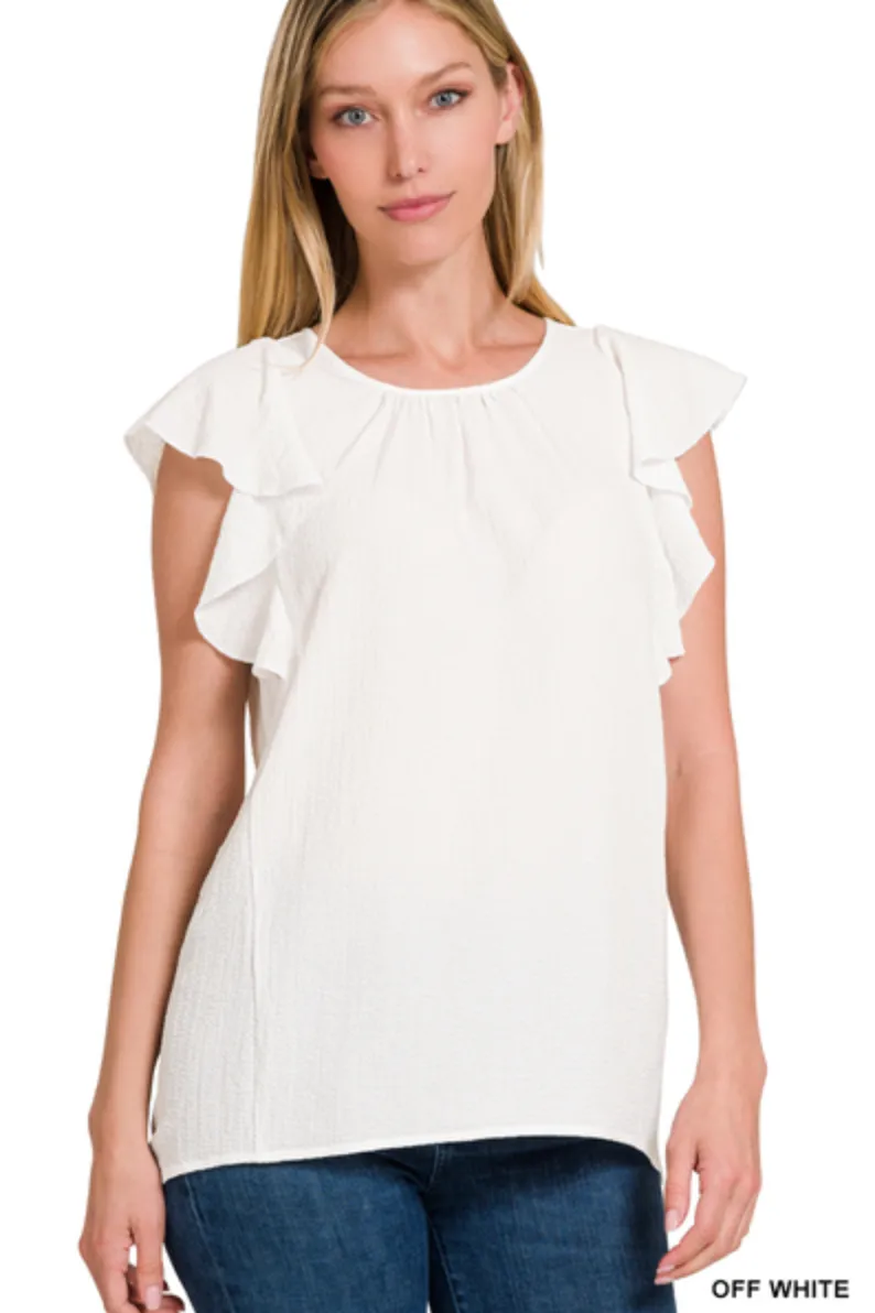 Love To Know You Ruffle Sleeve Top-Multiple Colors Available