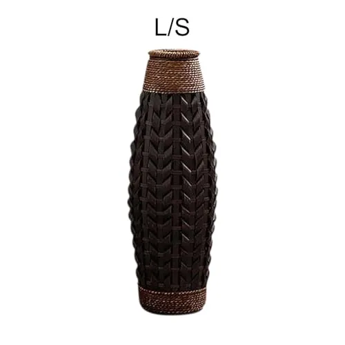 LR Decor E-Shop Hand Woven Container Retro Handmade Woven Plant Holder for Table Home Decor Hotel L