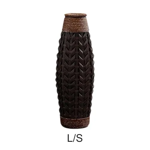 LR Decor E-Shop Hand Woven Container Retro Handmade Woven Plant Holder for Table Home Decor Hotel L