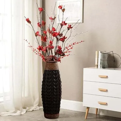 LR Decor E-Shop Hand Woven Container Retro Handmade Woven Plant Holder for Table Home Decor Hotel L