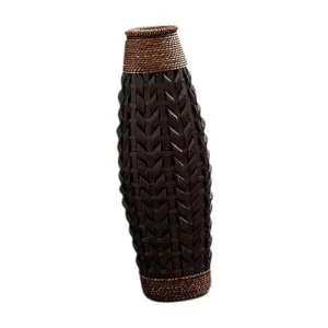 LR Decor E-Shop Hand Woven Container Retro Handmade Woven Plant Holder for Table Home Decor Hotel L