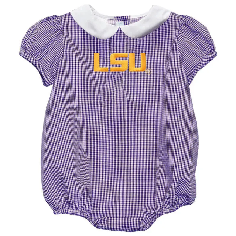 LSU Tigers Embroidered Purple Girls Bubble Short Sleeve
