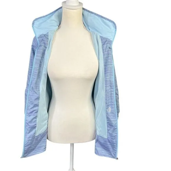 Lululemon Hooded Make A Break Jacket Twisted Stripe Caspian Blue Size 6