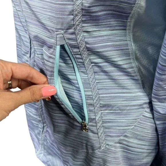 Lululemon Hooded Make A Break Jacket Twisted Stripe Caspian Blue Size 6