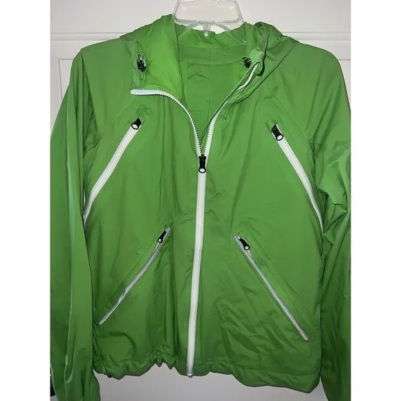Lululemon Run Women's Rise &amp; Shine Jacket Full Zip Lime Green Size 4 Vented