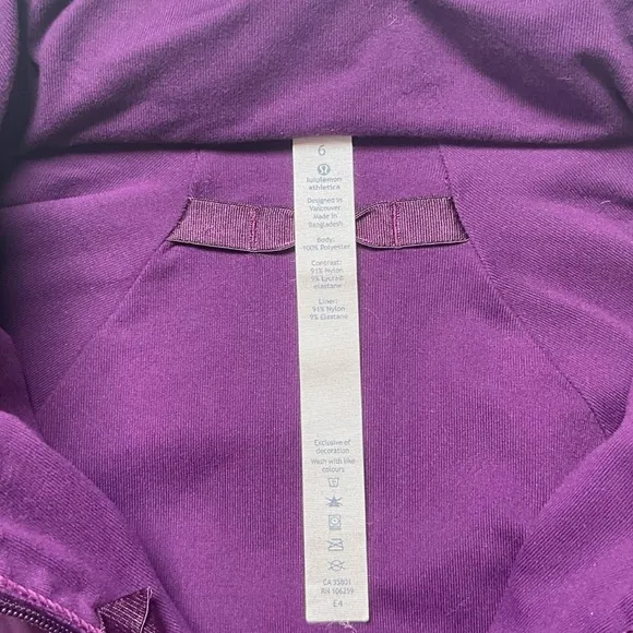 Lululemon‎ Rush Hour Jacket Darkest Magenta Size 6