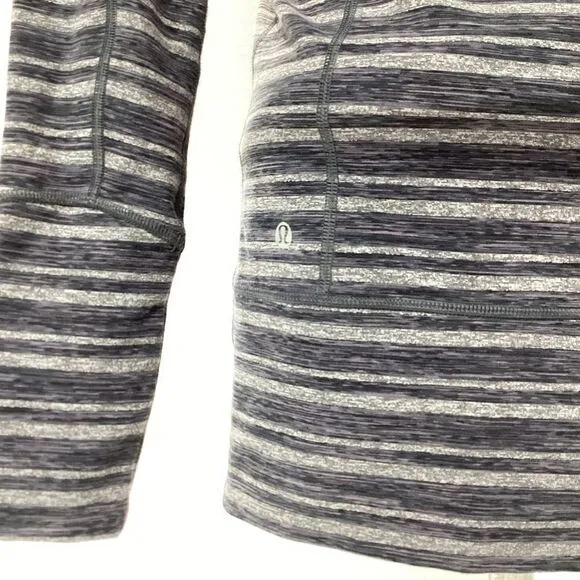 Lululemon Stride Athletic Jacket Zip Front Hooded Sweatshirt Black Gray 2