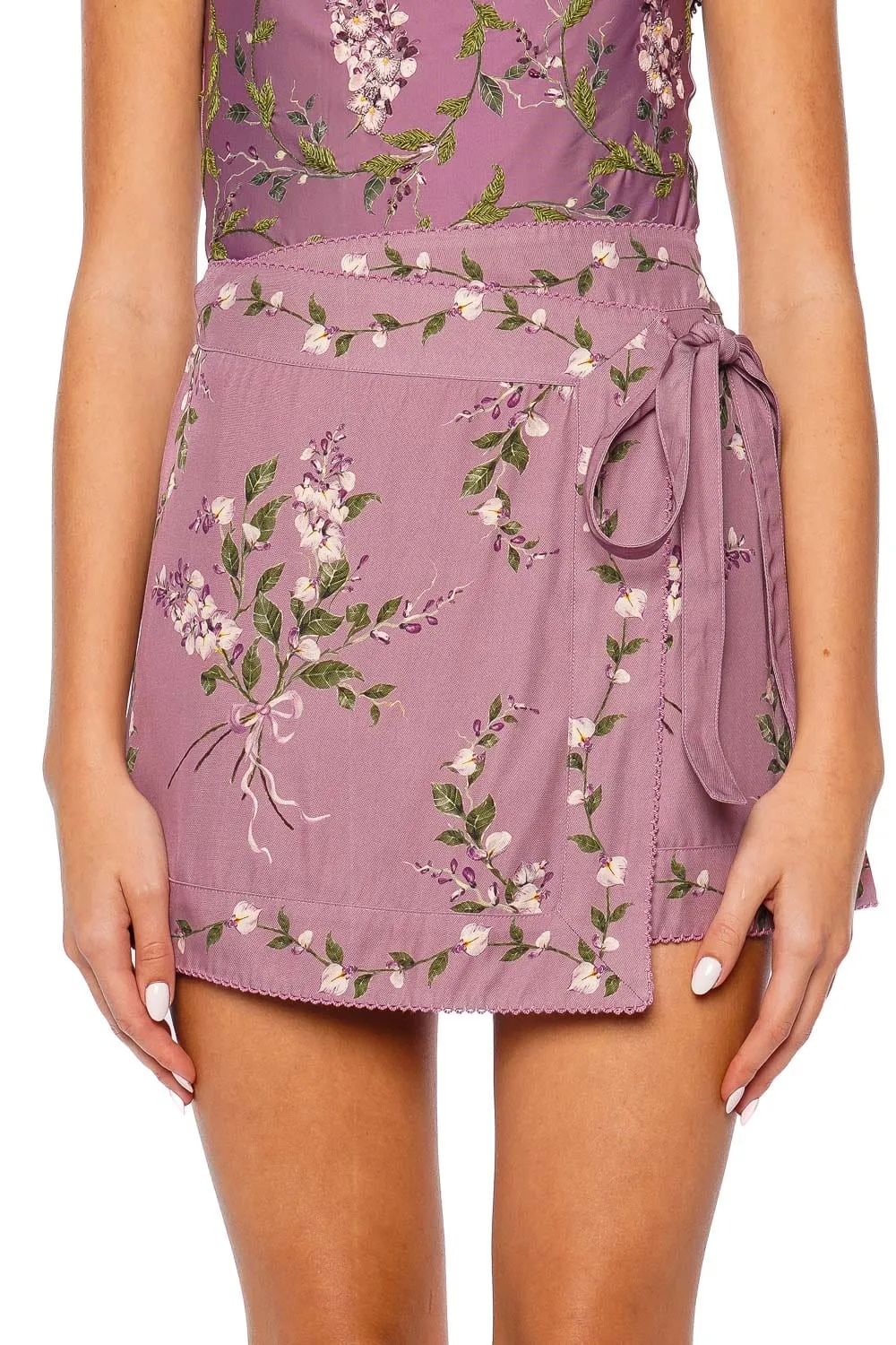 Luna Wisteria Wrap Mini Skirt