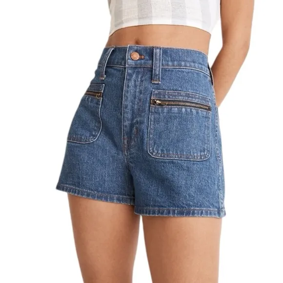 Madewell - Denim Zip-Pocket Blue Shorts Sz 28