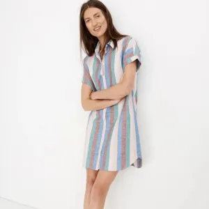 Madewell Linen Cotton Central Shirt Dress Flagstaff Stripe Linen dress Medium