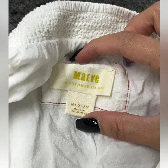 Maeve by Anthropologie white button skirt, elastic back, sz M