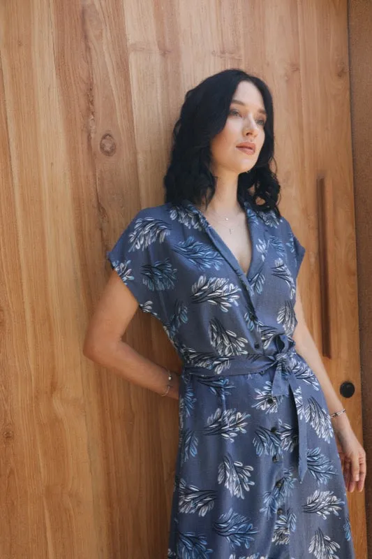 Maisie Dress - Blue Leaf