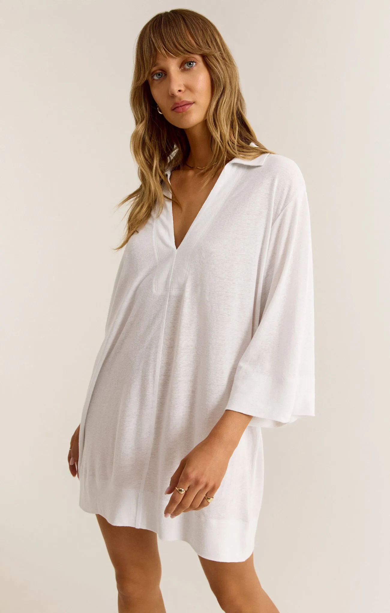 Mallory Slub Cover Up White