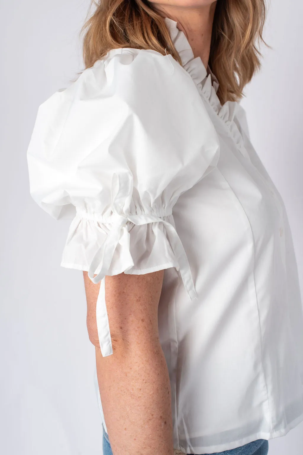 Mallory V-Neck Puff Sleeve Top