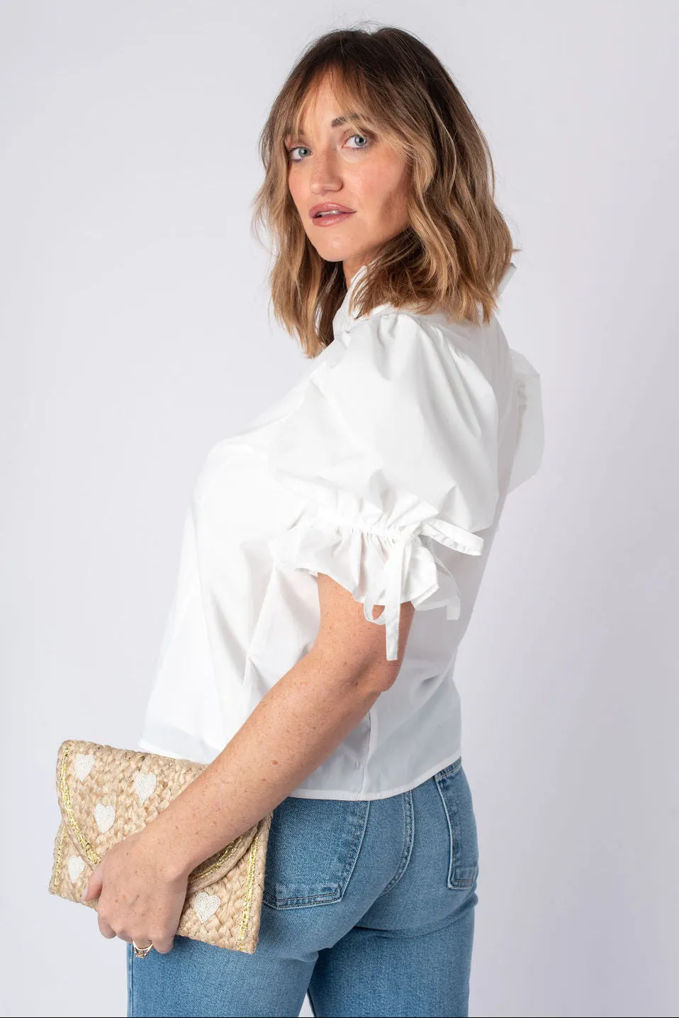 Mallory V-Neck Puff Sleeve Top