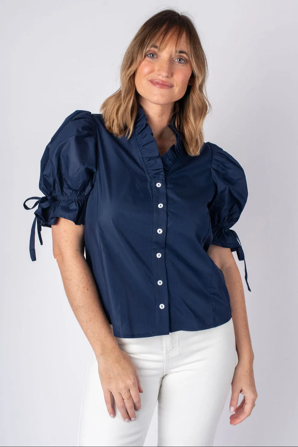 Mallory V-Neck Puff Sleeve Top