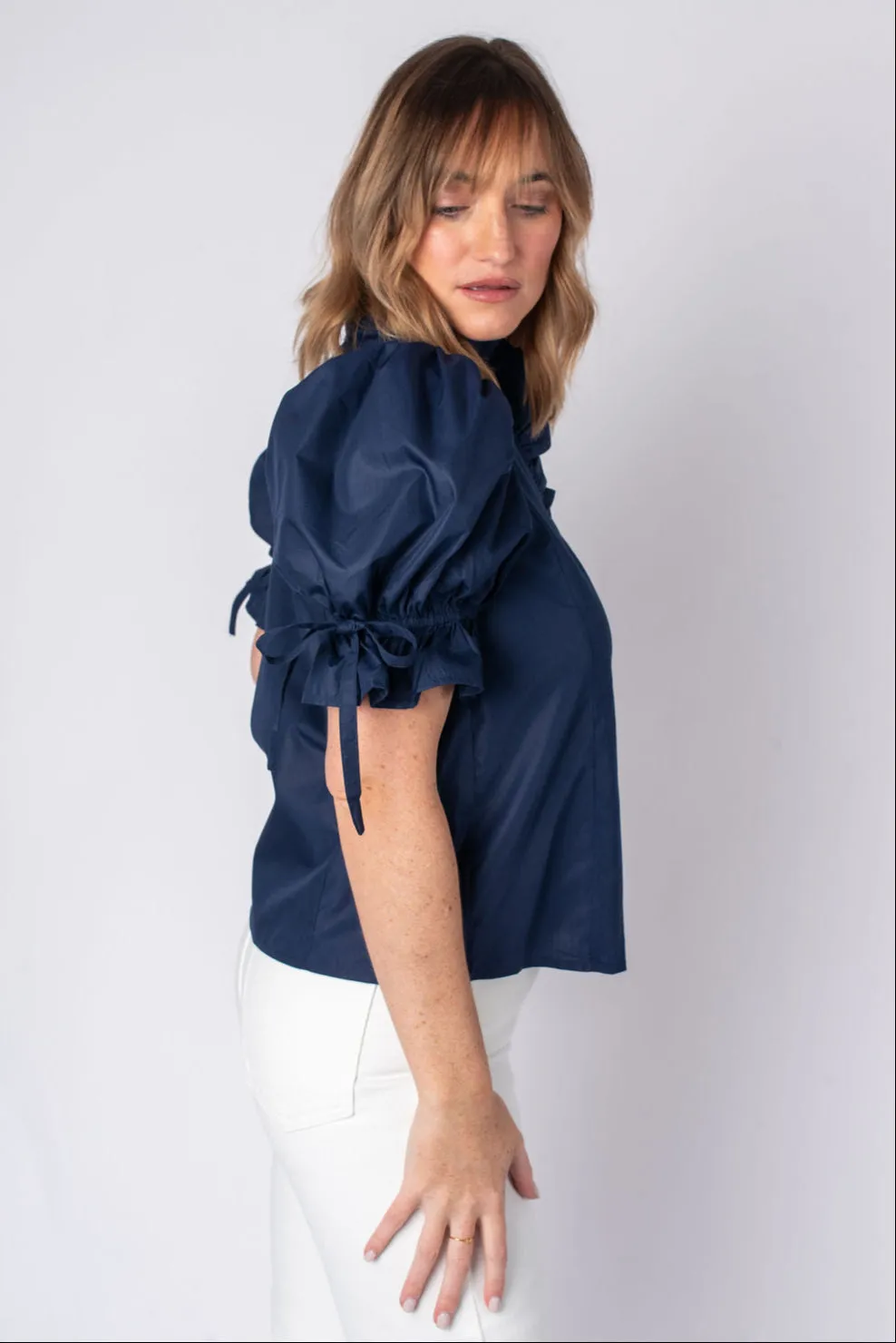 Mallory V-Neck Puff Sleeve Top