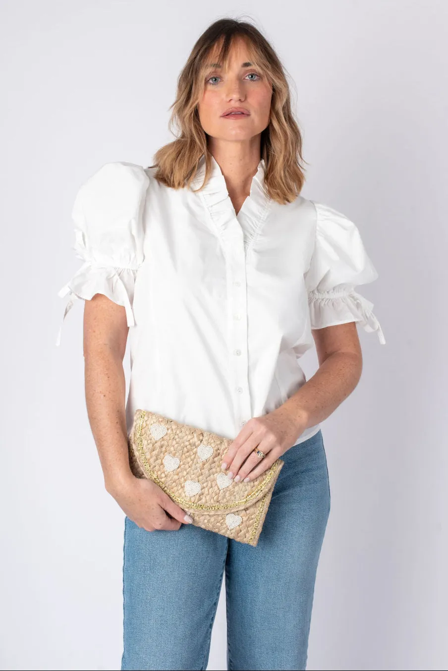 Mallory V-Neck Puff Sleeve Top