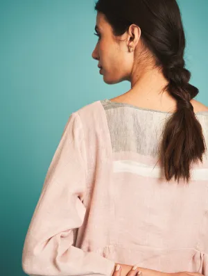 Manan   I   Ren Pintucked Linen Dress - Blush  Border Collection