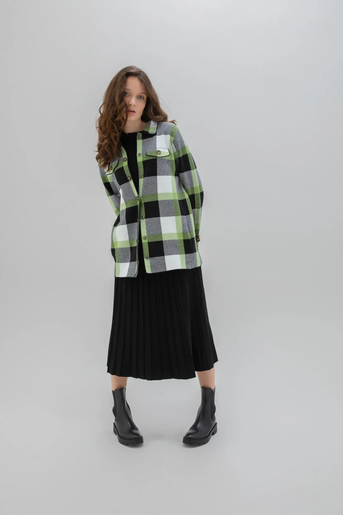 Marble Ladies OVERSHIRT Black/Green