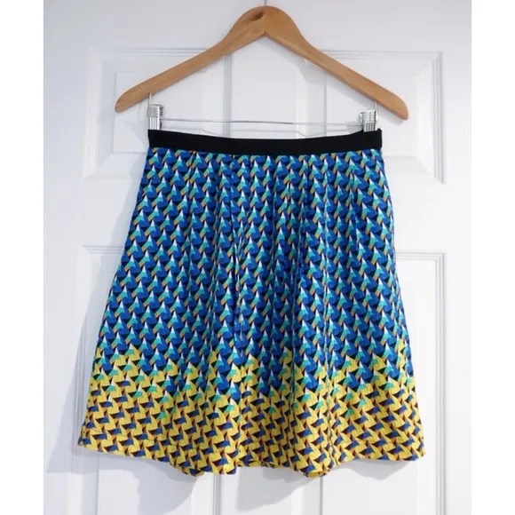 MARC BY MARC JACOBS Silk Print Pleated Skirt, Size 8