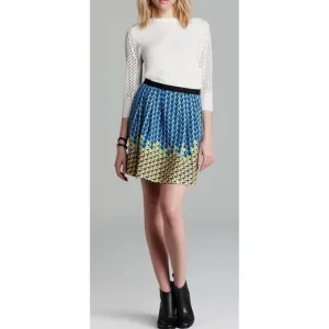 MARC BY MARC JACOBS Silk Print Pleated Skirt, Size 8