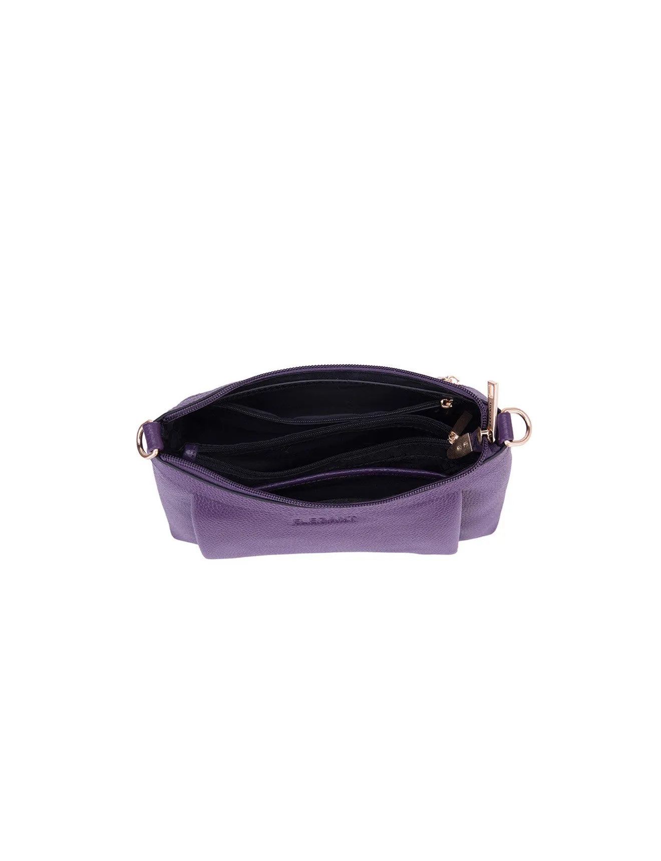 MARCIA LEATHER XBODY BAG- BLACK-E1-0830-PUR