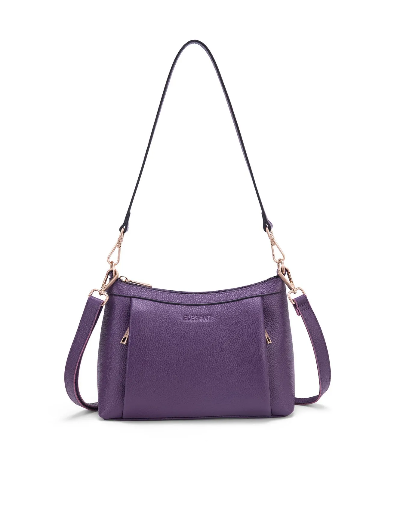 MARCIA LEATHER XBODY BAG- BLACK-E1-0830-PUR