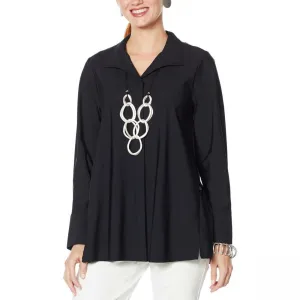 MarlaWynne Women's Button Up Stretch Shirt Jacket