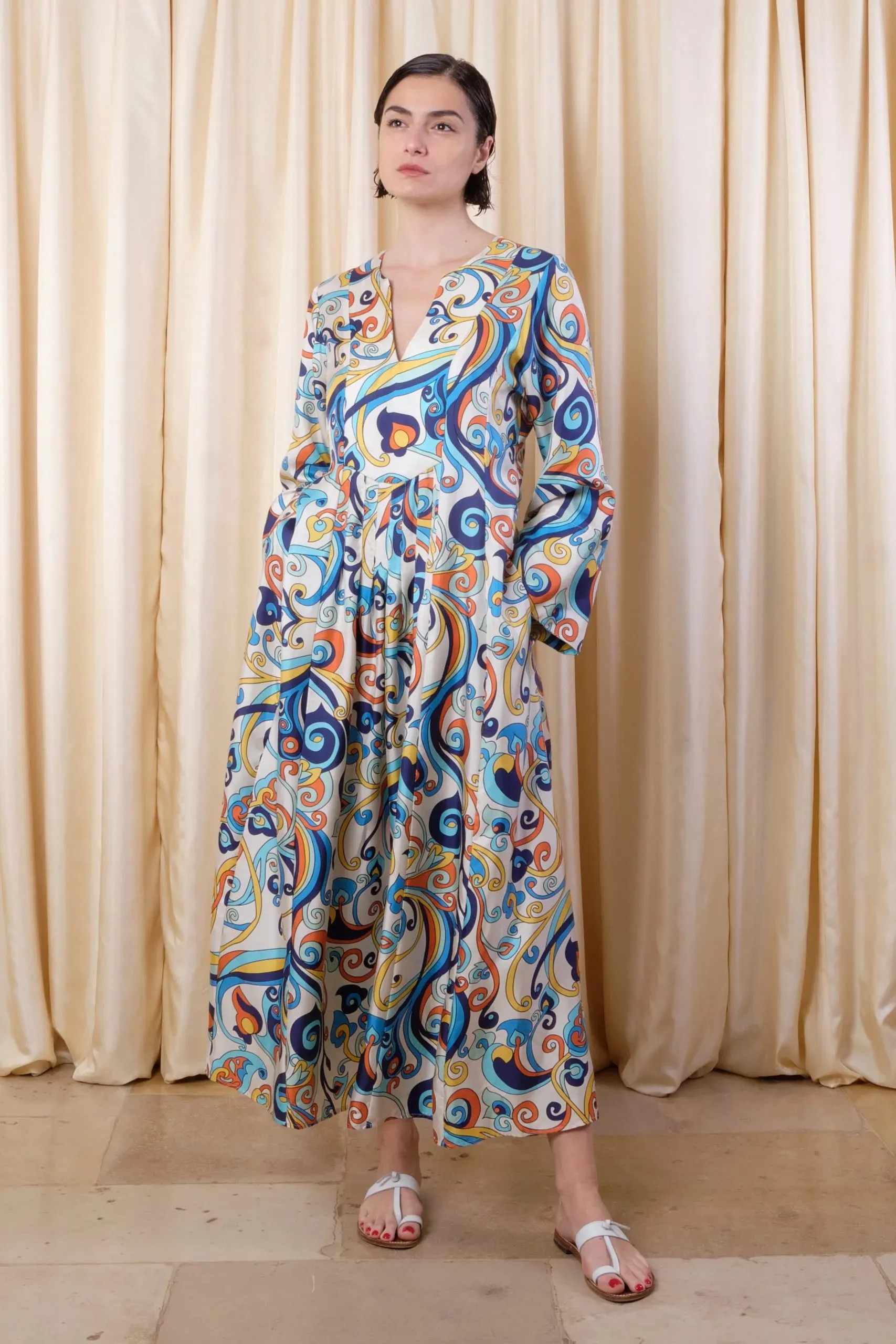 MARLY DRESS - ARABESQUES BLEU