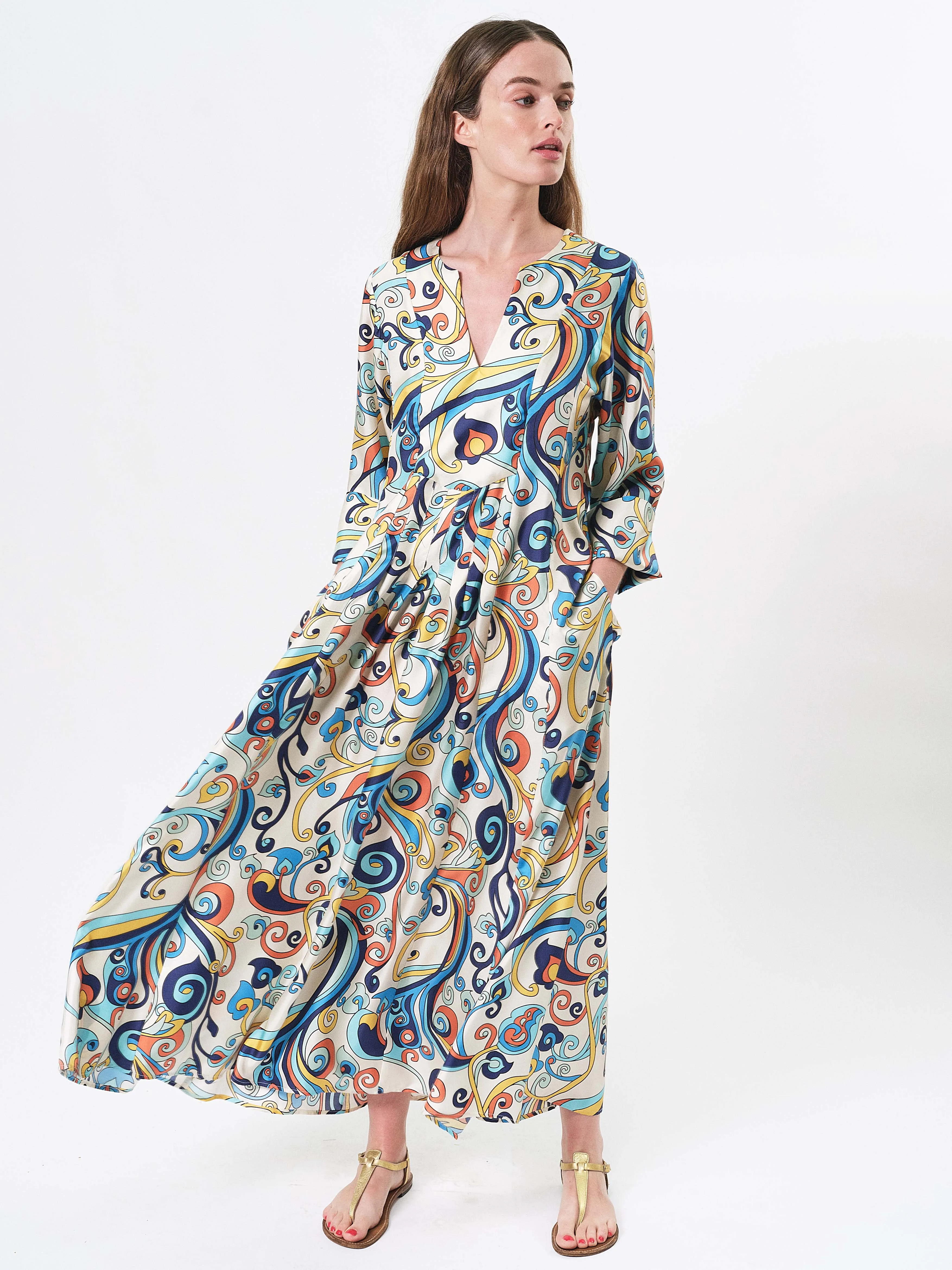MARLY DRESS - ARABESQUES BLEU