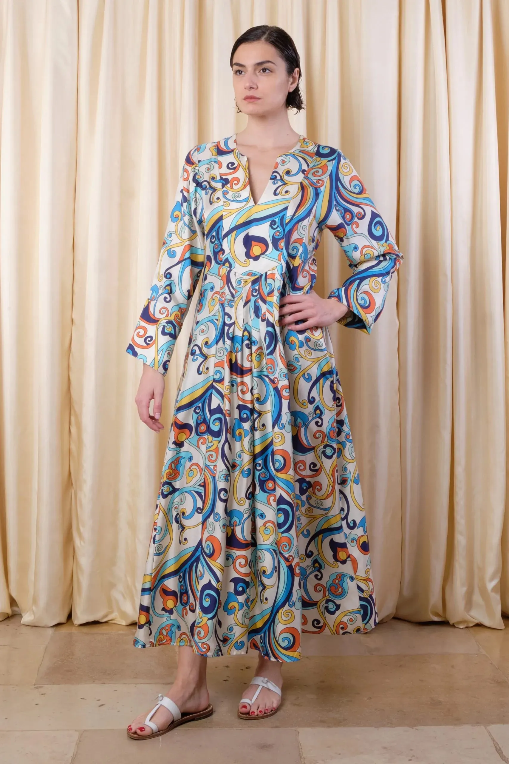 MARLY DRESS - ARABESQUES BLEU