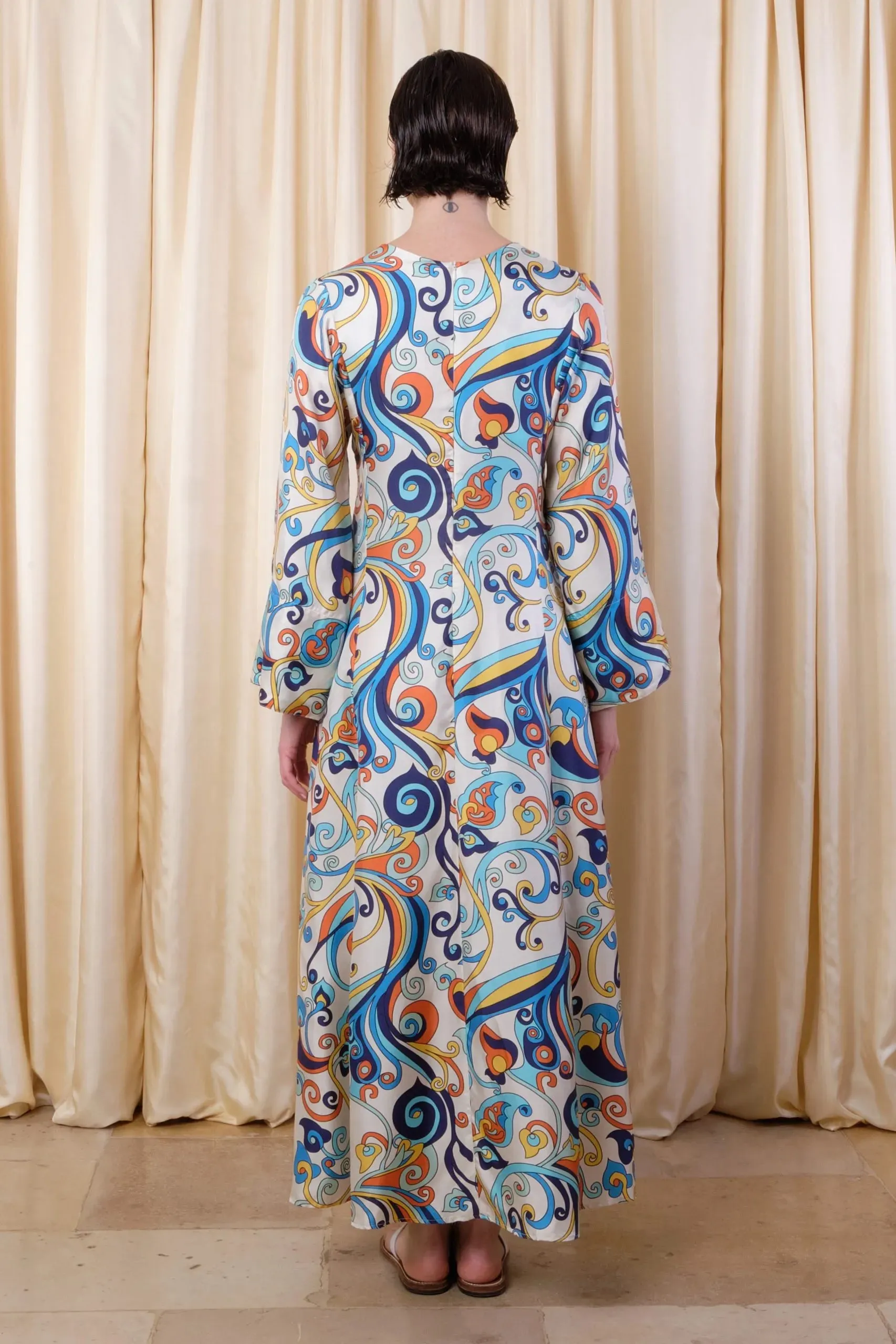 MARLY DRESS - ARABESQUES BLEU