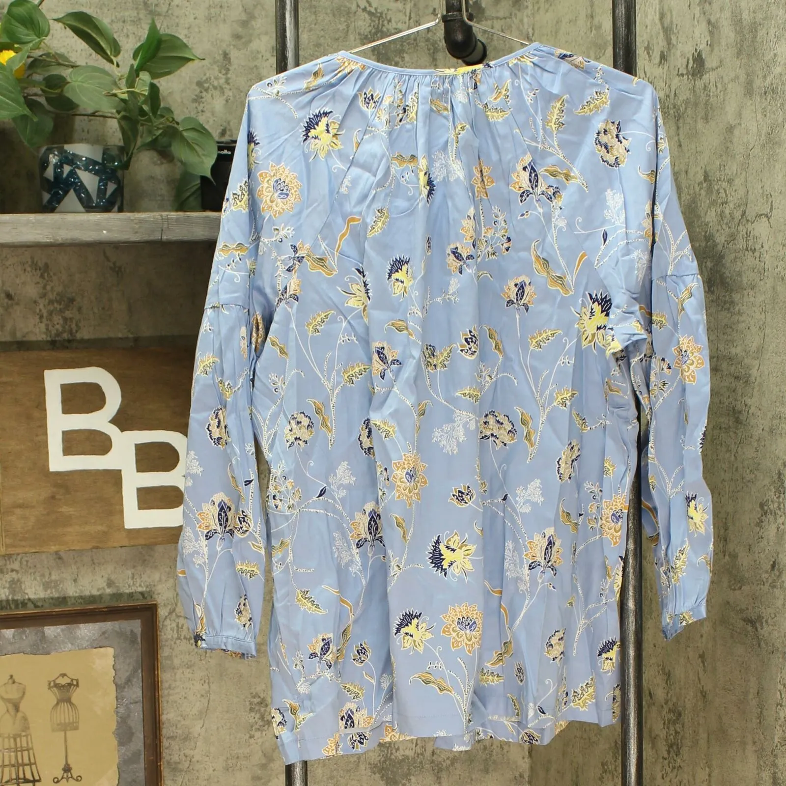 Martha Stewart Women's Plus Size Printed Woven Peasant Blouse